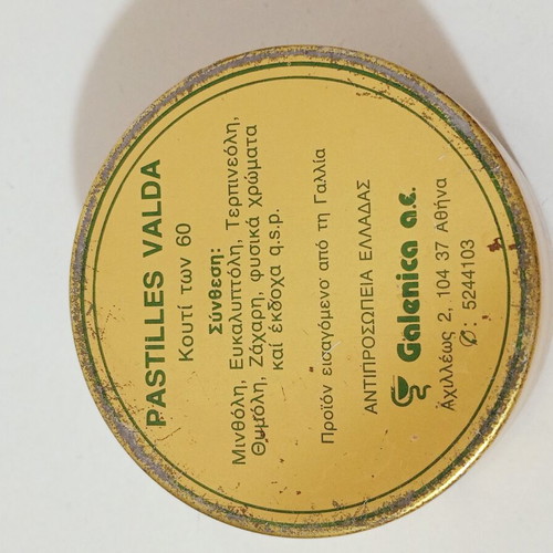Strepsils and Valda Pastilles small vintage tins used