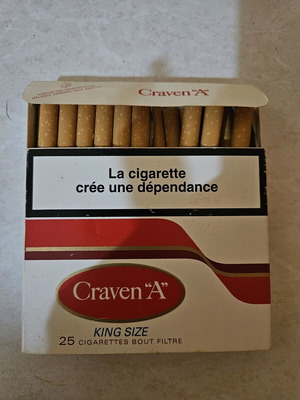 Craven "A" King Size 25 filter cigarettes vintage pack