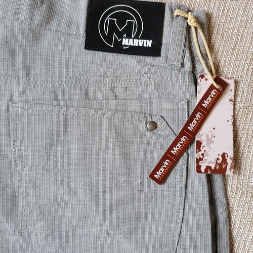 Marvin men's pants new, size L, gray, 100% cotton, made in Greece