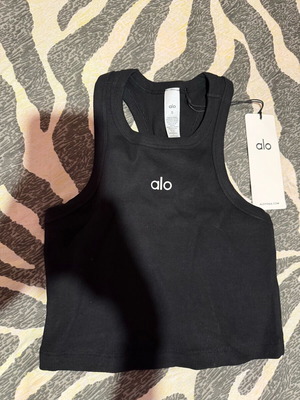 Alo μπλουζάκι τοπ κροπ μαύρο S καινούργιο με ετικέτες