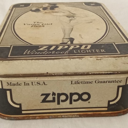 Zippo ''The Varga Girl 1935'' empty collectible metal lighter box used