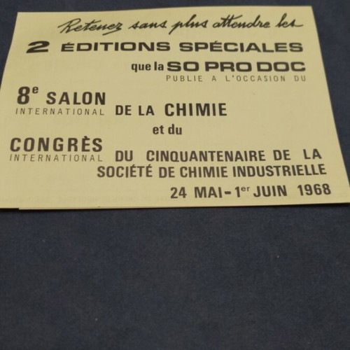 8e Salon International de la Chimie catalog like new, French
