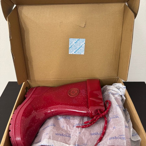 Mayoral children's red glitter rain boots like new, size 34