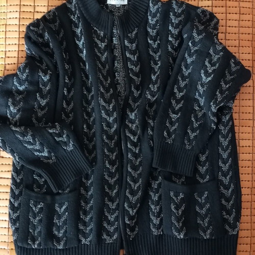 Cortigiani men's cardigan black and gray size 50 like new