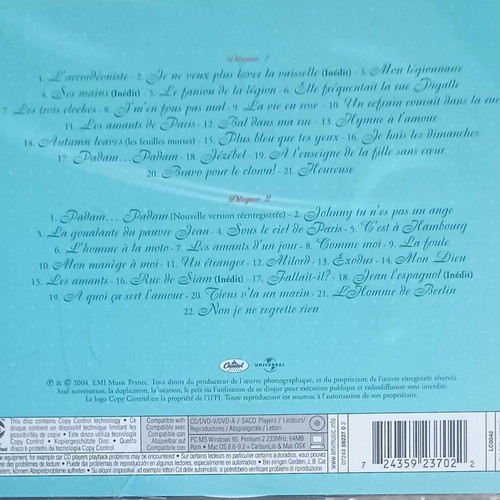 Edith Piaf Eternelle 2CDs set used, folk