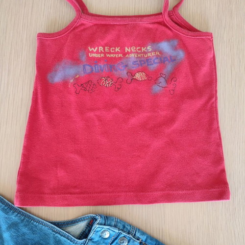 Minnie Disney overalls for girls 5-6 years like new with matching t-shirt