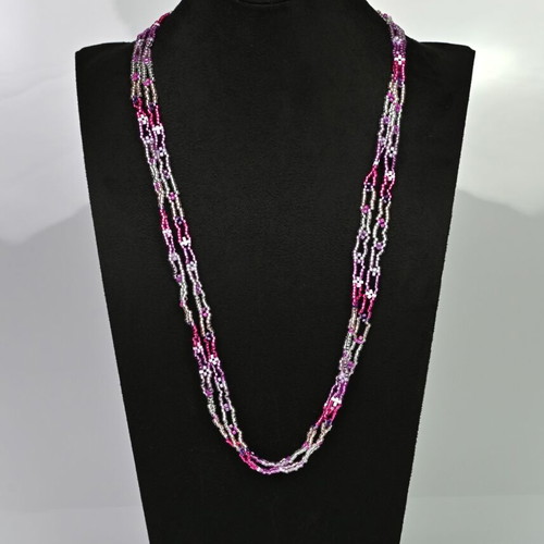 Delica Beaded Necklace made to order, purple