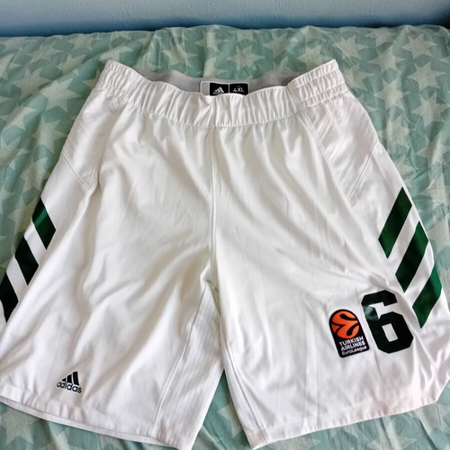 Panathinaikos basketball matchworn shorts adidas 2019 Papagiannis size 4 XL like new