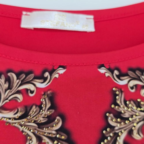 Viscose top with subtle rhinestones, size XS-S, like new, red