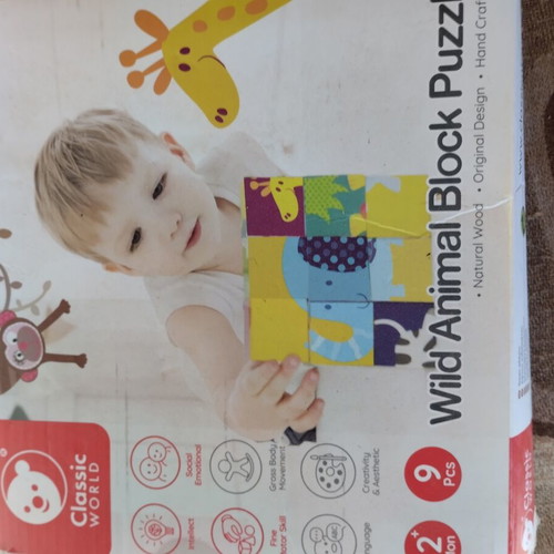 Puzzle with Cubes used, wild animals