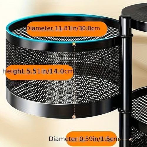 Rotating Three-Tier Storage Shelf like new, ideal for kitchen and bathroom