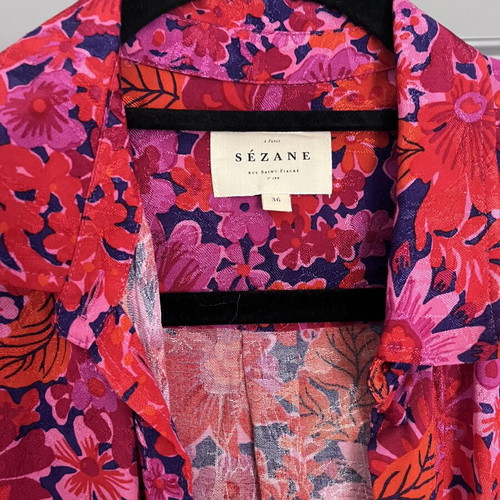 Sézane long-sleeve shirt like new, vibrant colors, size S