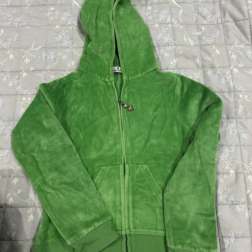 Hooded jacket for girl used, green, size 128 cm