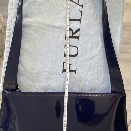 Furla shoulder bag like new, blue patent leather