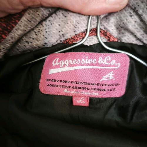 Unisex jacket without hood like new, gray and red, size L