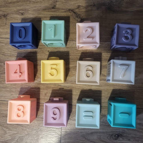 Soft Baby Blocks set of 12 like new with numbers and animals