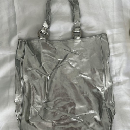 Clinique Metallic Silver Tote Bag like new