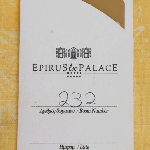 Epirus Palace Hotel key used, hotel collectible