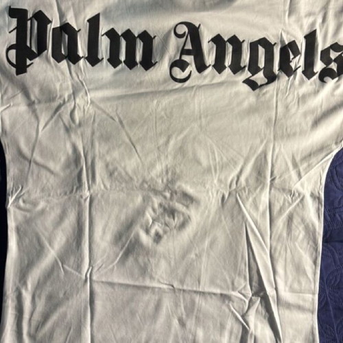 Palm Angels oversized unisex T shirt size large used, white with black logo