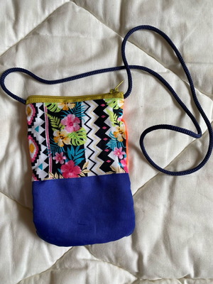 Crossbody bag like new, multicolored and orange made from recycled life vests