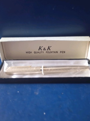 K&K High Quality Fountain Pen new, metal body with letter design