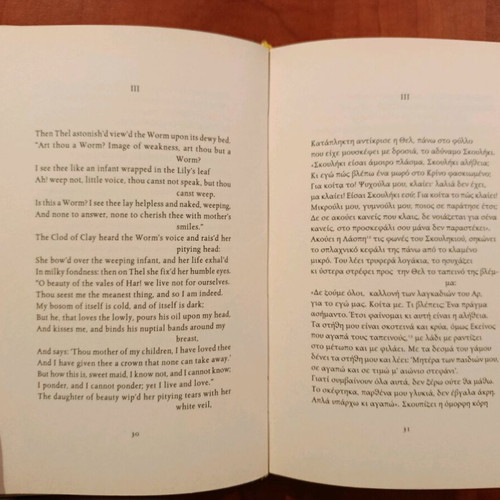 The Book of Thel by William Blake like new, poetry