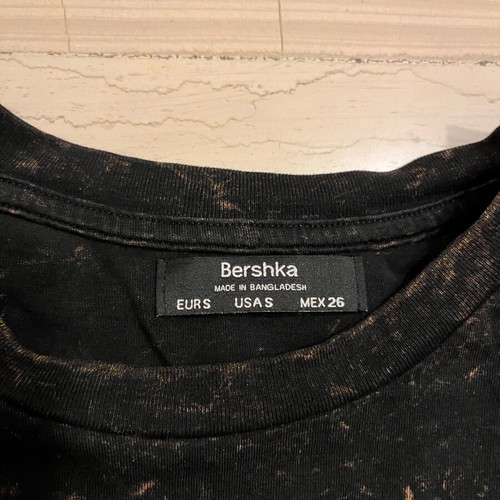 Bershka crop blouse new, black, size S