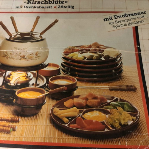 Vintage Super Fondue Set Kirschblute serving set new