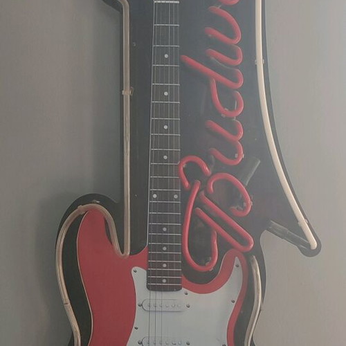 Neon sign Aria Budweiser King of Neon used, vintage guitar case design