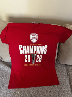 Olympiacos Champion Euro League 2026 T-shirt medium, like new