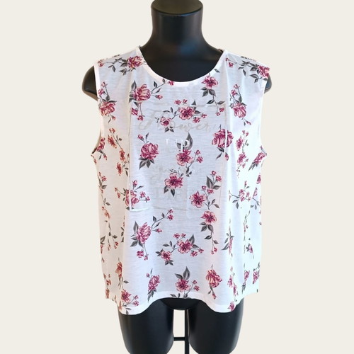 White floral blouse L/XL used with open back