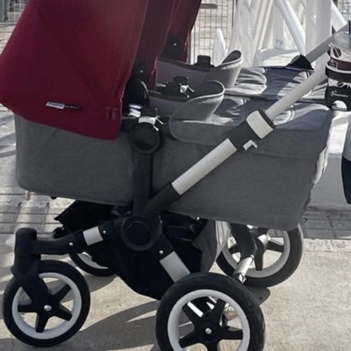 Bugaboo Donkey 2 Twin Stroller Grey Melange & Red Edition like new