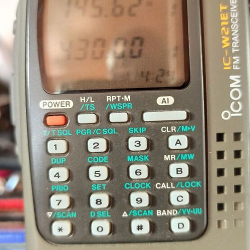 Icom IC-W21ET V/U portable transceiver used with battery case