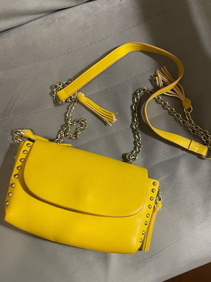 Τσάντα Zara χιαστί κίτρινη σαν καινούργιο 19x11 εκ.