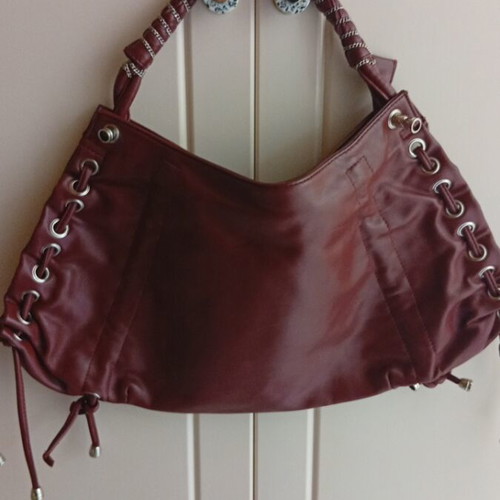 Leather shoulder bag burgundy like new