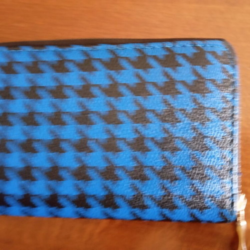 Wallet large with many compartments, new, black and blue