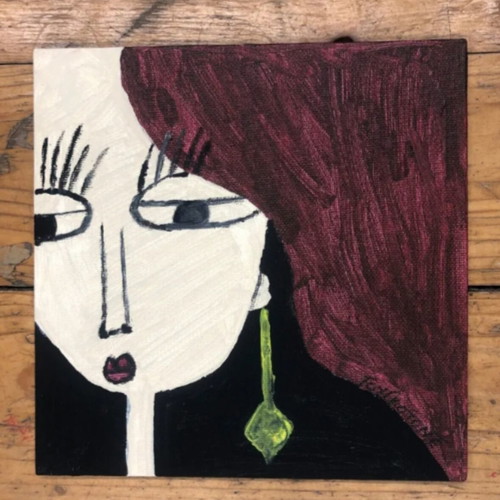 Sad Woman Art by Greek Artist Tougotone Acrylic on Canvas Panel