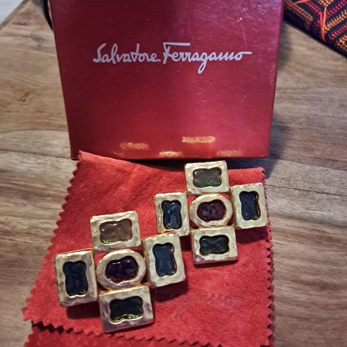 Salvatore Ferragamo Gancini earrings vintage, like new, size XXL