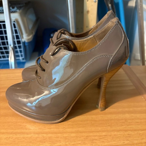 Leather boots used, size 38, grey and beige