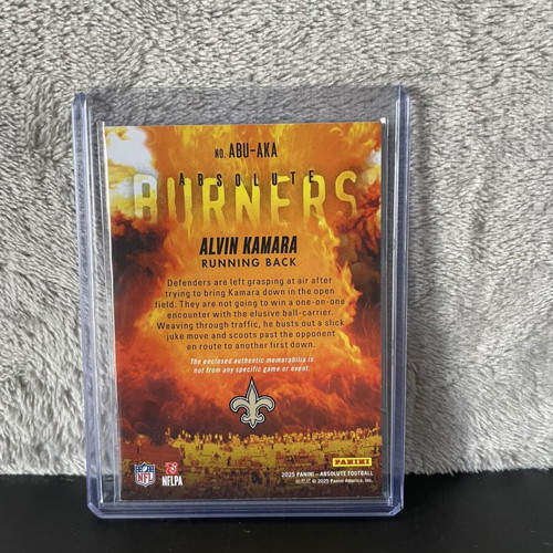 Alvin Kamara Absolute Burners 2025 Panini Patch Saints card like new