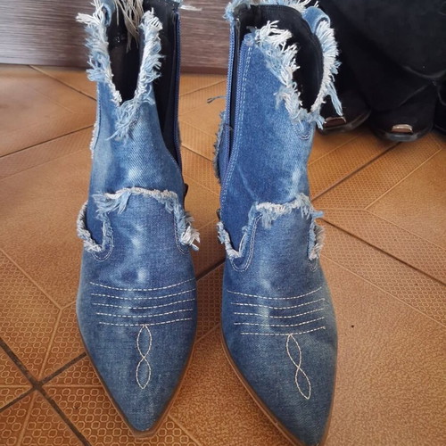 Blue ankle boots like new, size 40