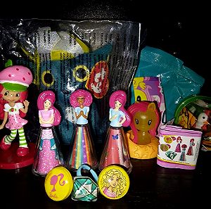 πακέτο διάφορες μικρές φιγούρες Φραουλίτσα Barbie My Little Pony κ.α.