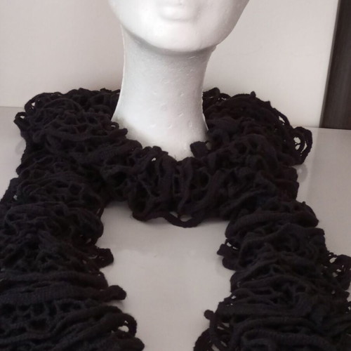 Long black scarf new with loop design