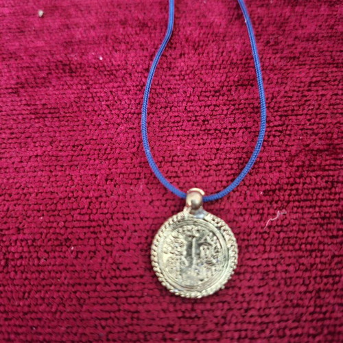 Women's necklace with Konstantinato pendant used, blue and gold