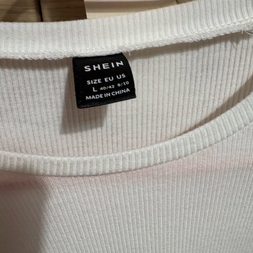 Thin white long-sleeve Shein blouse like new, size L