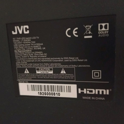 JVC 50” TV used with broken screen for spare parts