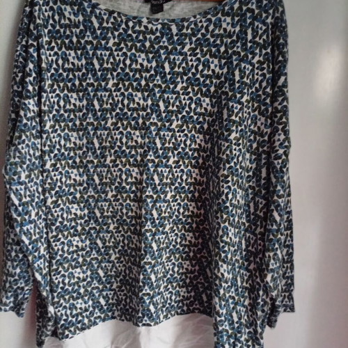 Esmara sweatshirt used, size 3XL, cotton, blue and white print