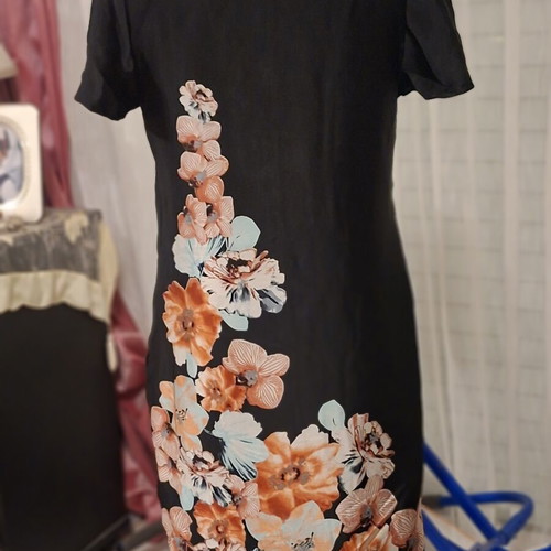Monsoon black floral dress like new, size M