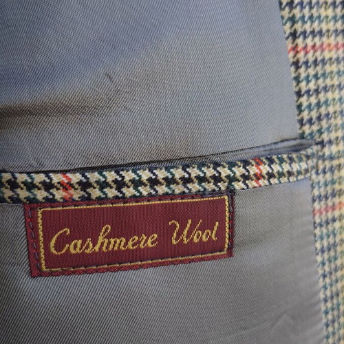 Giannetos jacket handmade, checked, unworn, size 52/54, cashmere wool