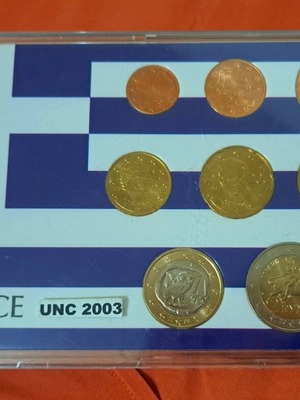 Complete Greece euro coin set 2003 new in luxury case